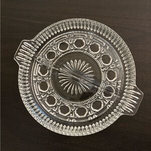 Vintage Indiana Glass Royal Brighton Windsor Button and Cane Divided Relish Dish